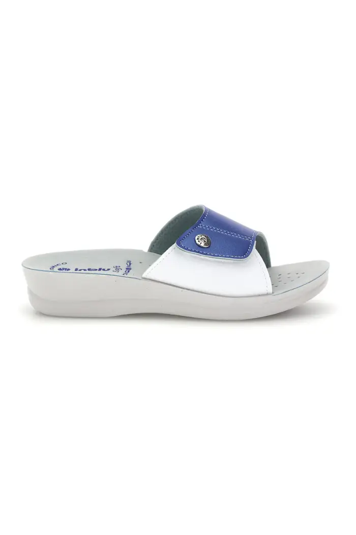 Ciabatte bianche e blu con fascia regolabile Inblu 61 VR [JEANS]