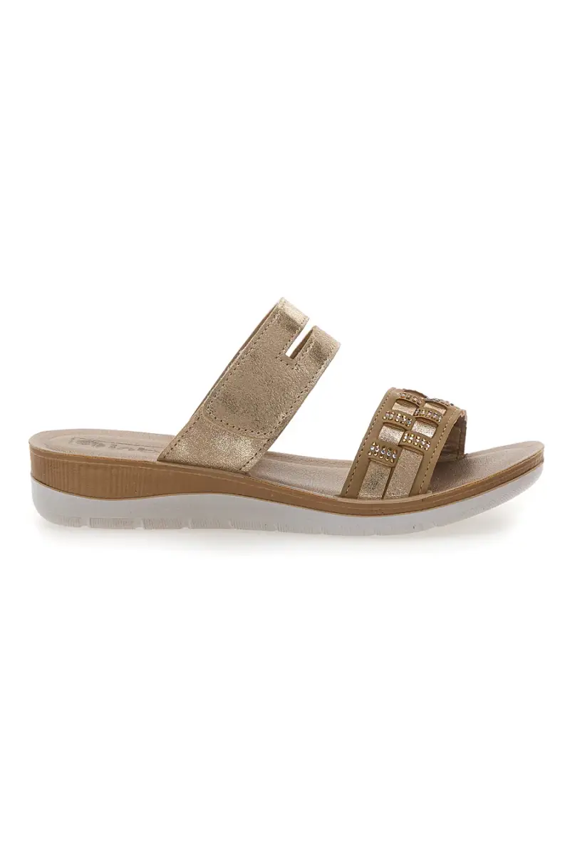 INBLU Ciabatte Platino Con Doppia Fascia 35 BV [PLATINO]