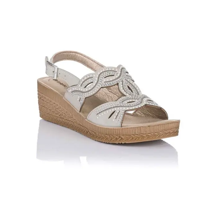 Sandali con zeppa Inblu Sandalo a cuneo - Pelle Grigio