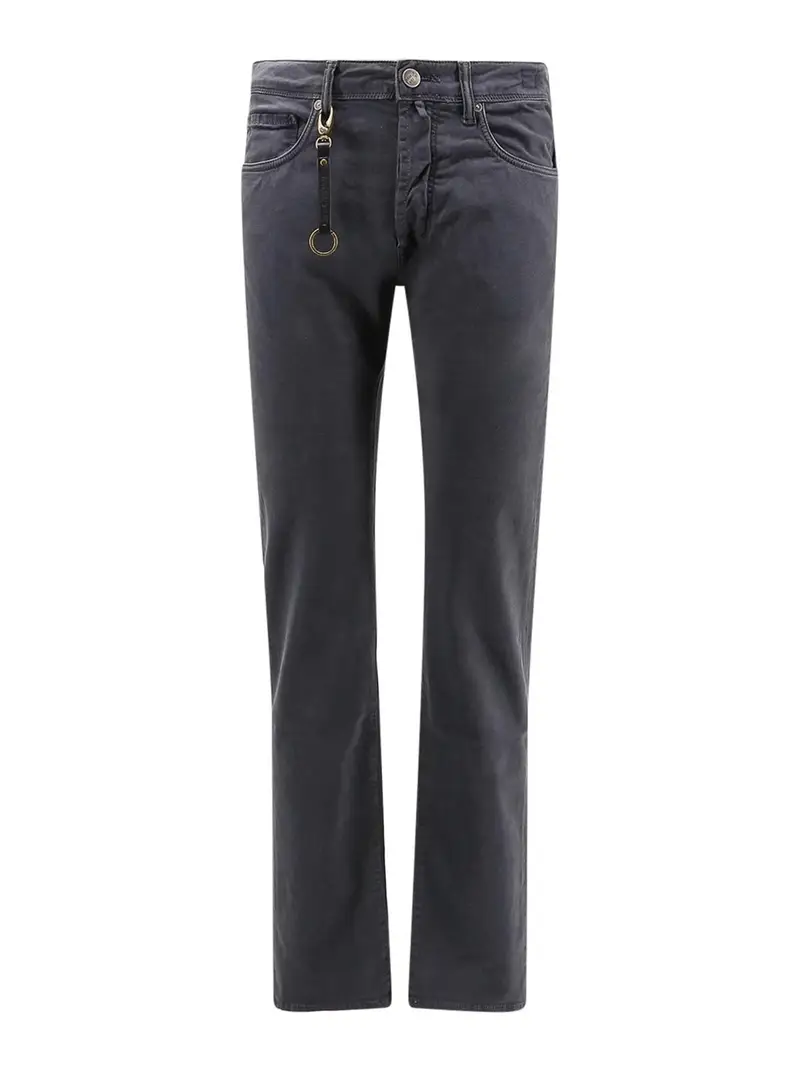 Incotex Pantaloni in cotone stretch con logo Blu