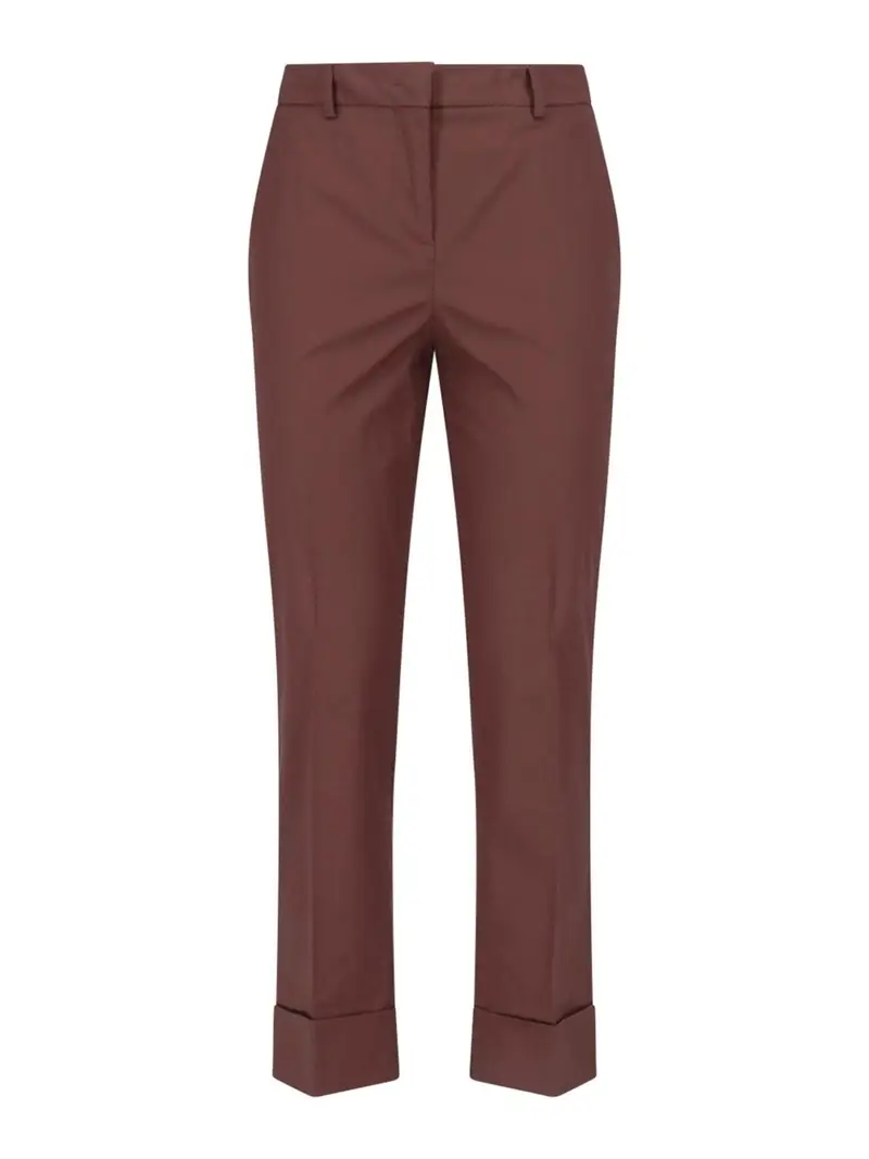 Pantaloni in twill elasticizzato Marrone