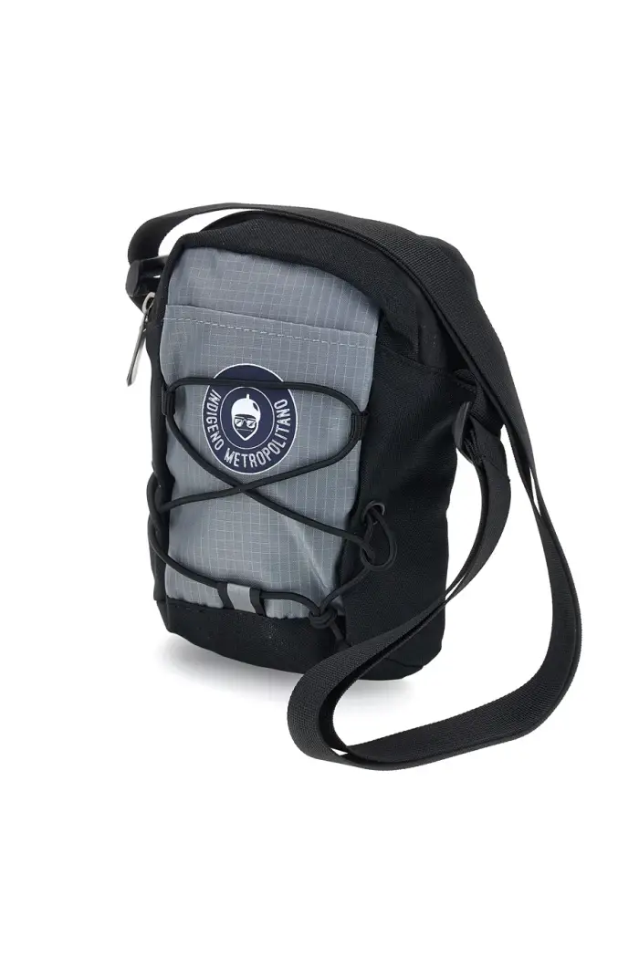 Borsello grigio e nero con zip Indigeno metropolitano PITTSHU001-B [GRIGIO