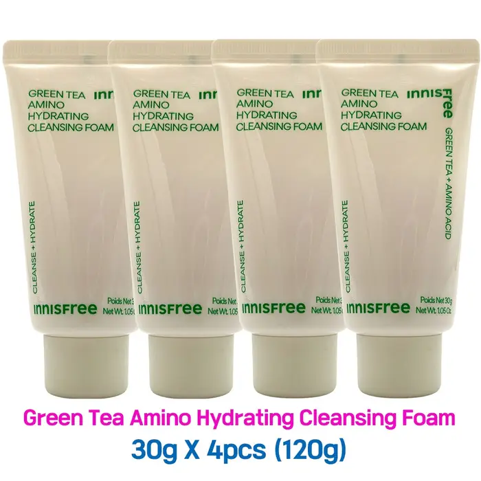 4 pezzi/120 g_[INNISFREE] Schiuma detergente idratante agli aminoacidi del tè verde 30 g (Campione) 30g X 4pcs (120g)