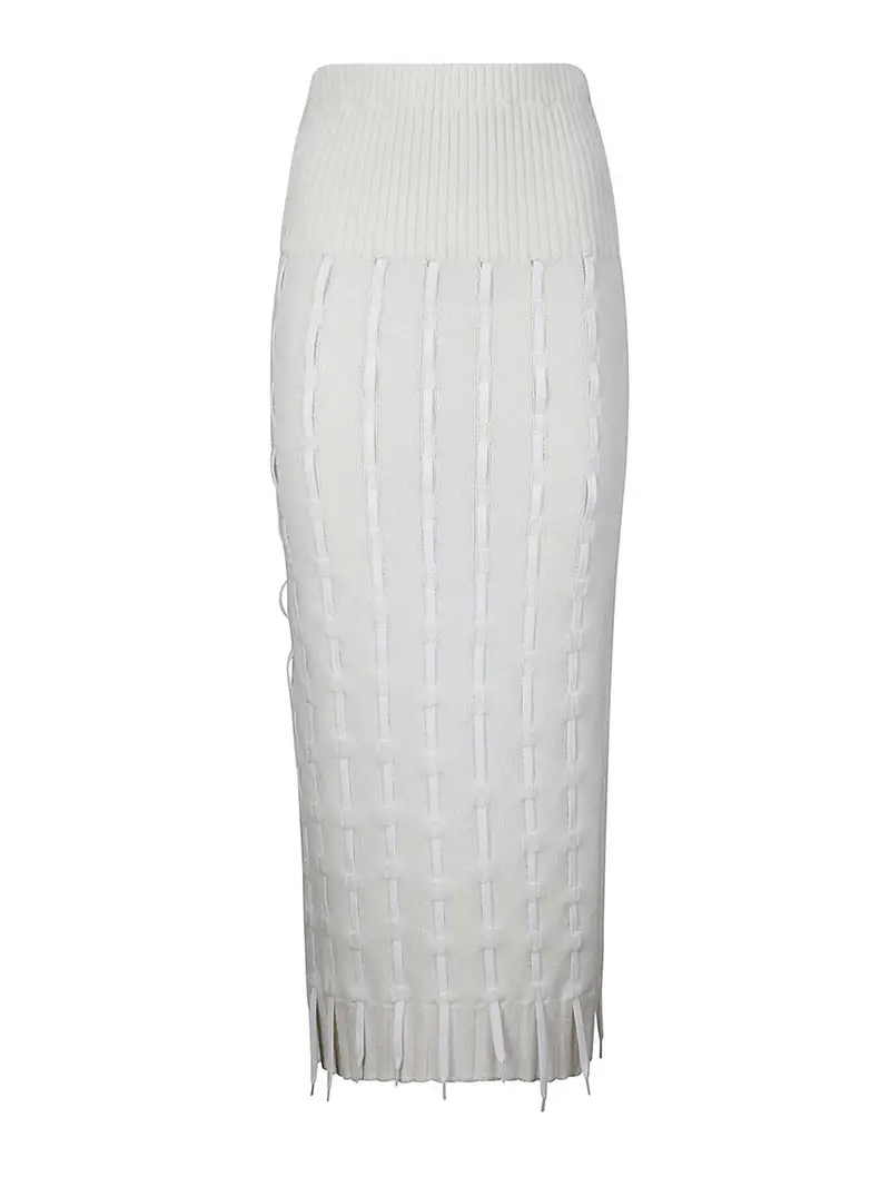 Institution Gonna in maglia inviditi di lacci Bianco