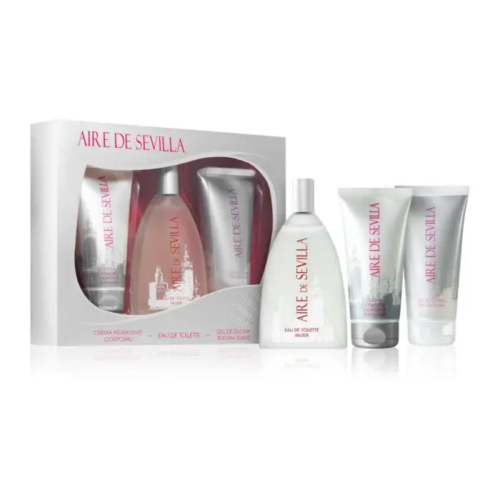 Instituto español Aire De Sevilla confezione regalo da donna Eau de Toilette da donna 150 ml + gel esfoliante 150 ml + crema corpo 150 ml