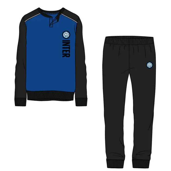 Inter F C Pigiama serafino inter 1185 adulto prodotto ufficiale azzurro nero
