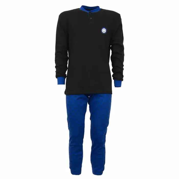 Inter F C Pigiama serafino toppe inter 1150 adulto prodotto ufficiale azzurro nero