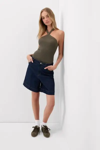 Body Incrocio Costina Lamè Donna Verde