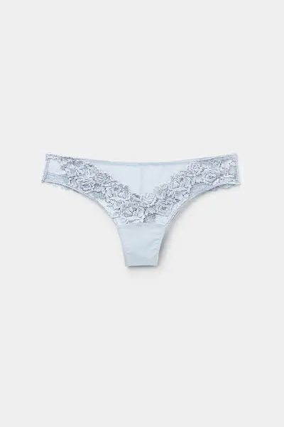 Brasiliana con Pizzo Floreale Donna Azzurro