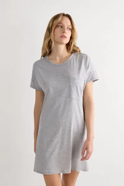 Intimissimi Camicia da Notte in Cotone Ultrafresh Donna Grigio