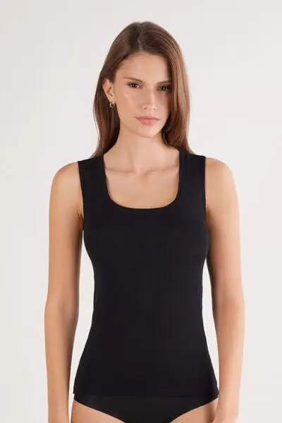 Intimissimi Canotta 100% Lana Merino Donna Nero