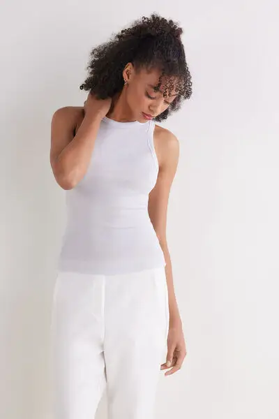 Intimissimi Canotta a Costine in Cotone Lamè Donna Grigio