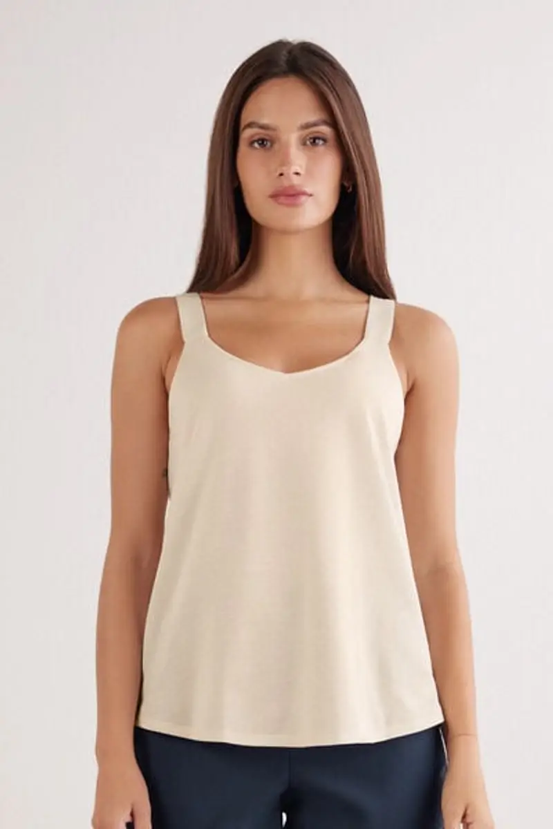 Intimissimi Canotta in Cotone e Seta Piquet Donna Bianco