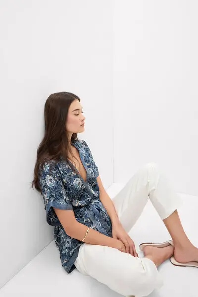 Intimissimi Kimono in Raso di Viscosa Stampata Fanciful Flowers Donna Stampa