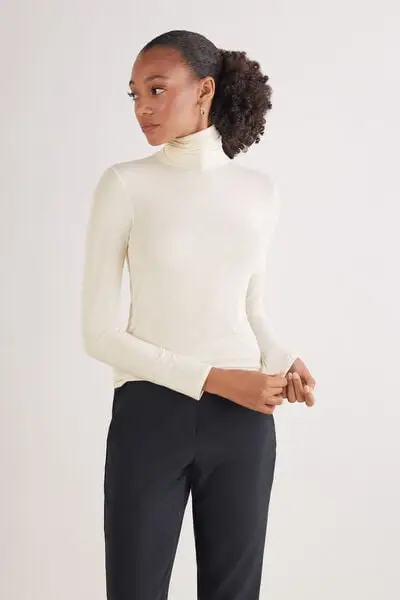 Intimissimi Maglia Collo Alto in Fresh Bamboo Donna Naturale