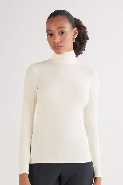 Intimissimi Maglia Collo Alto in Fresh Bamboo Donna Naturale