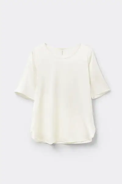 Intimissimi Maglia Manica Corta Girocollo in Raso di Seta Donna Avorio