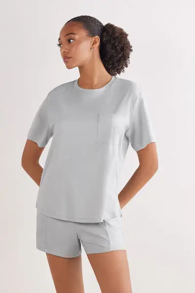 Intimissimi Maglia Manica Corta in Elevated Cotton Donna Grigio