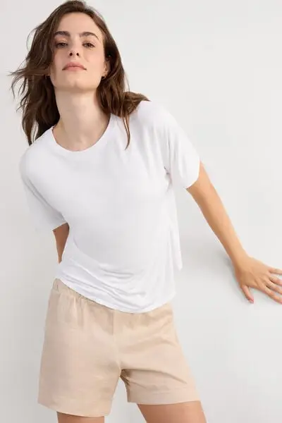 Intimissimi Maglia Manica Corta in Fresh Bamboo Donna Bianco