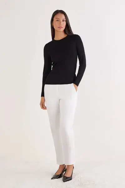 Intimissimi Maglia Manica Lunga Girocollo 100% Lana Merino Donna Nero