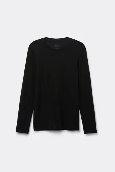 Intimissimi Maglia Manica Lunga Girocollo 100% Lana Merino Donna Nero