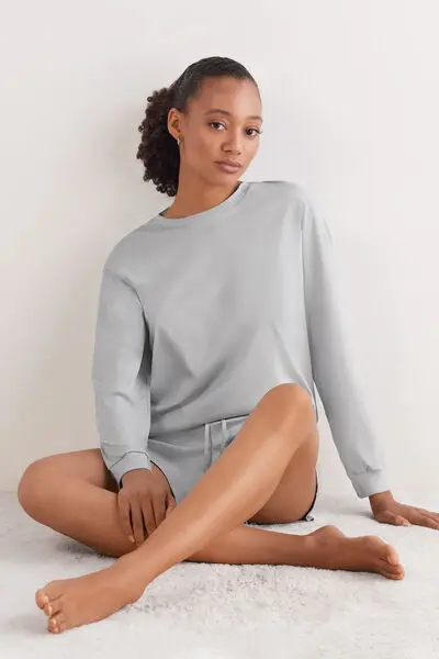 Intimissimi Maglia Manica Lunga in Cotone Elevated Cotton Donna Grigio