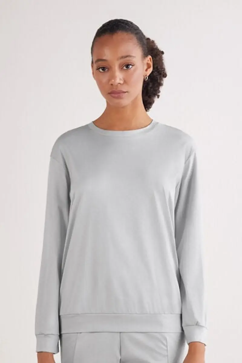 Intimissimi Maglia Manica Lunga in Cotone Elevated Cotton Donna Grigio