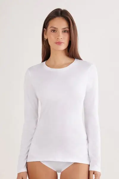 Intimissimi Maglia Manica Lunga in Cotone Ultrafresh Donna Bianco