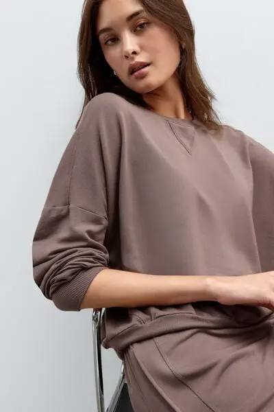Intimissimi Maglia Manica Lunga in Modal e Cotone Sporty & Chic Donna Marrone