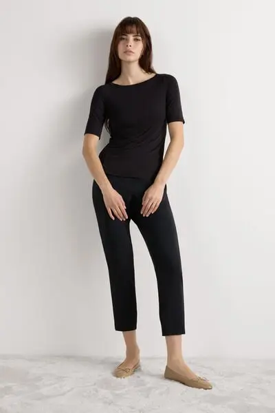 Intimissimi Maglia Scollo Barchetta in Fresh bamboo Donna Nero