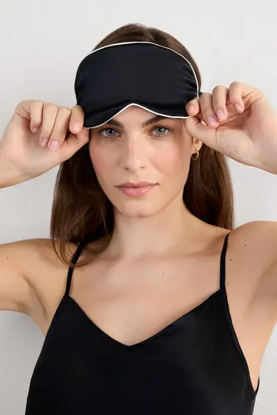 Intimissimi Mascherina da Notte in Seta Donna Nero Taglia TU