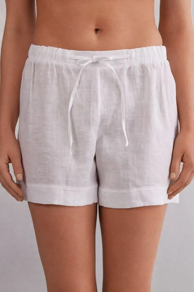 Intimissimi Pantaloncino in Tela di Lino The Pure Linen Donna Bianco