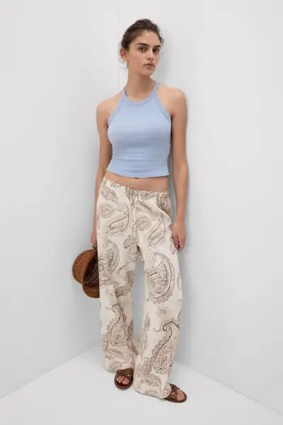 Intimissimi Pantalone in Lino e Viscosa Get Notice Donna Stampa