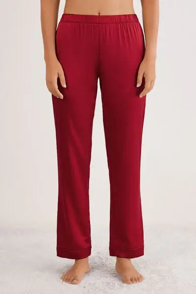 Intimissimi Pantalone lungo in Seta Donna Rosso