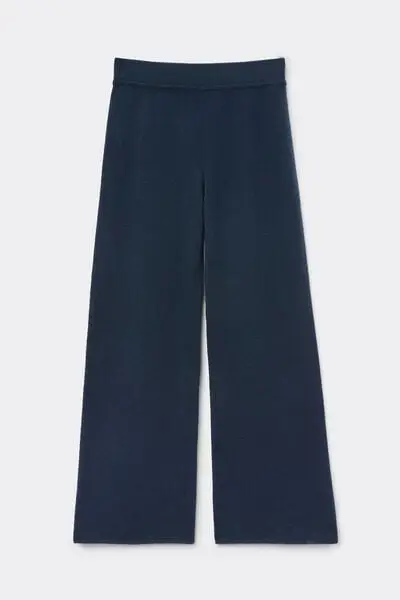 Intimissimi Pantaloni Lunghi a Palazzo 100% Cashmere Donna Blu