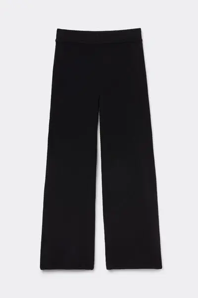 Intimissimi Pantaloni Lunghi a Palazzo 100% Cashmere Donna Nero