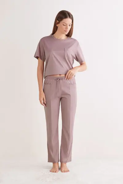 Intimissimi Pantaloni Lunghi in Cotone Elevated Cotton Donna Viola