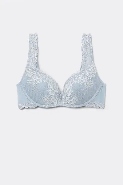 Reggiseno Super Push-up Gioia Pretty Flowers Donna Azzurro