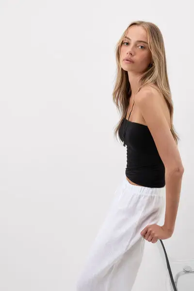 Top a Fascia in Fresh Bamboo Donna Nero