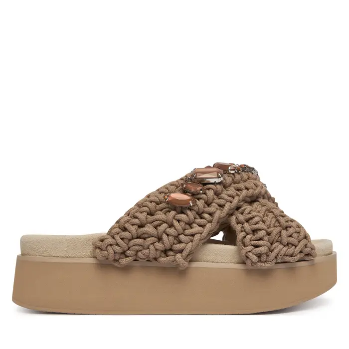 Inuikii Ciabatte Woven Stones Platform 1004 005 0043 Beige