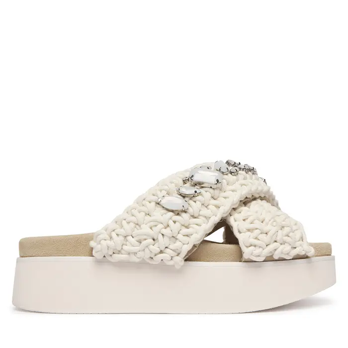 Inuikii Ciabatte Woven Stones Platform 1004 005 0043 Bianco