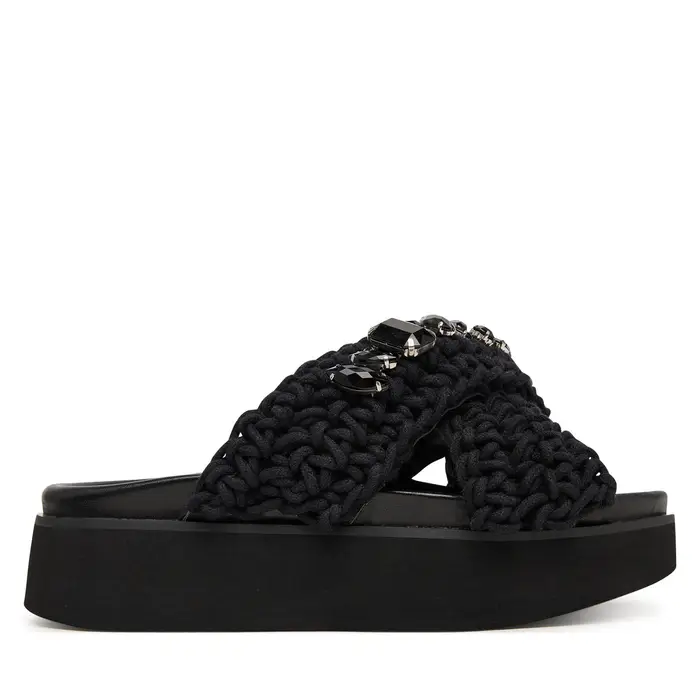 Inuikii Ciabatte Woven Stones Platform 1004 005 0043 Nero
