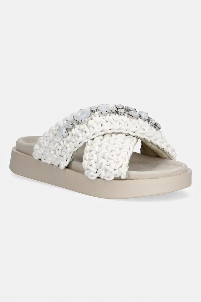 Inuikii ciabatte slide da donna Woven Stones Bianco