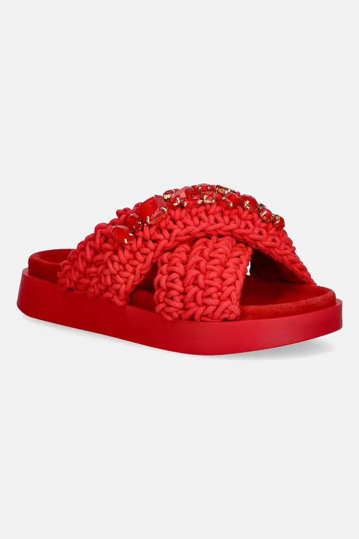 Inuikii ciabatte slide da donna Woven Stones Rosso