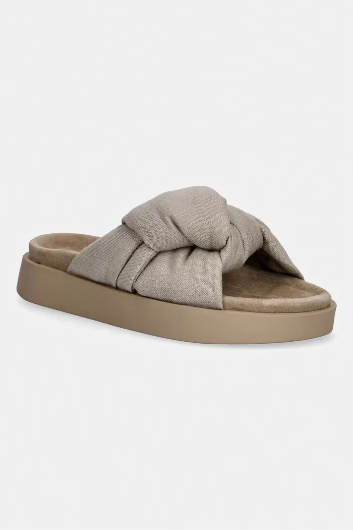 Inuikii ciabatte slide Oversized Linen Knot Beige