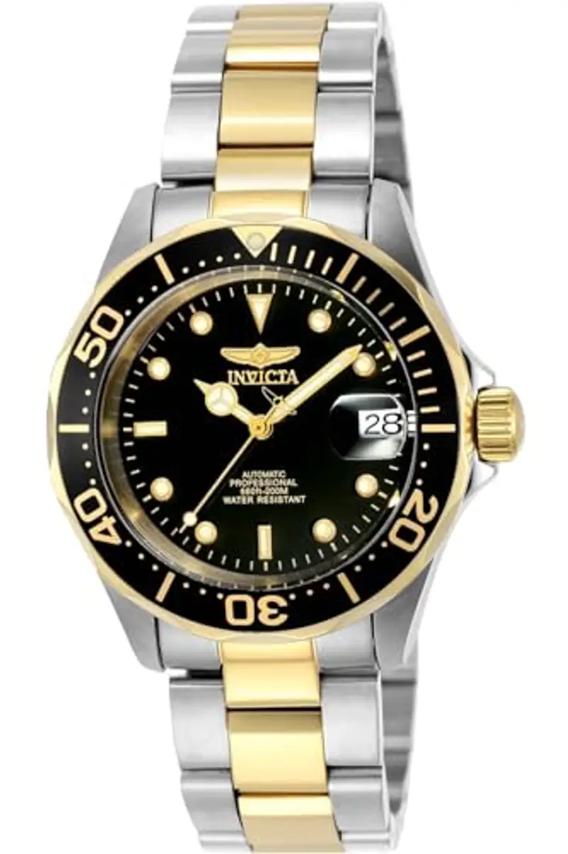 Invicta Pro Diver Orologio da Uomo in acciaio inossidabile con movimento Automatico - 40mm, Two Tono/Nero