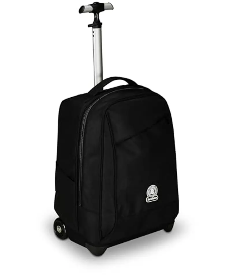 Invicta Trolley Scuola Benin Solid, Nero, 2 in 1, Con Spallacci Uso Zaino, Tasca porta Borraccia e Porta Laptop, Scuola & Viaggio, Ragazzi
