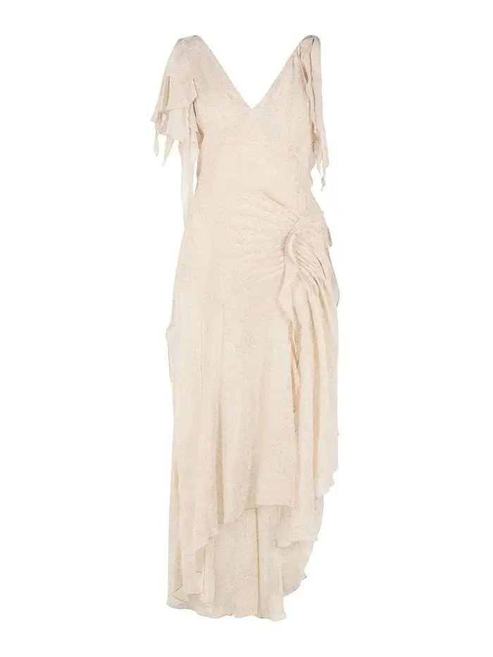 Isabel Marant Abito lungo in seta Tylena Beige
