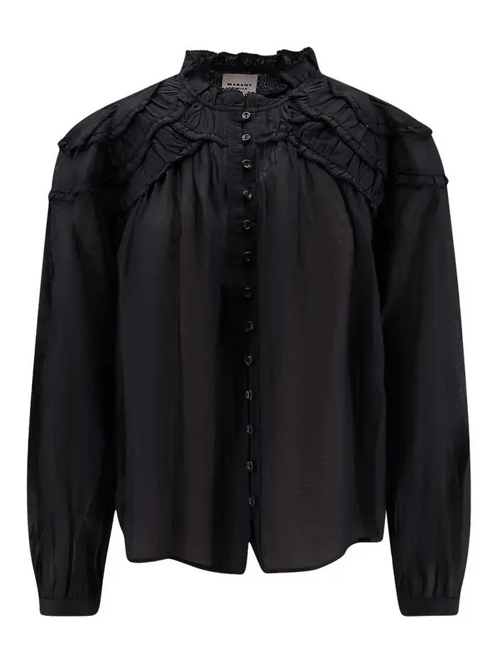 Isabel Marant Etoile Camicia Christa In Cotone Biologico E Viscosa Nero