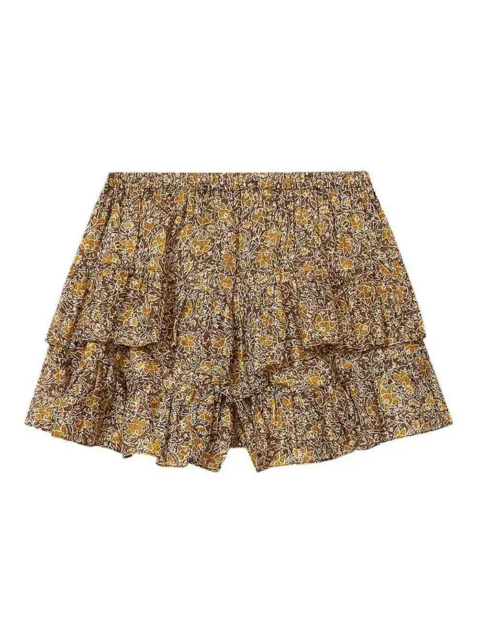 Isabel Marant Etoile Shorts in cotone multicolore Marrone Chiaro